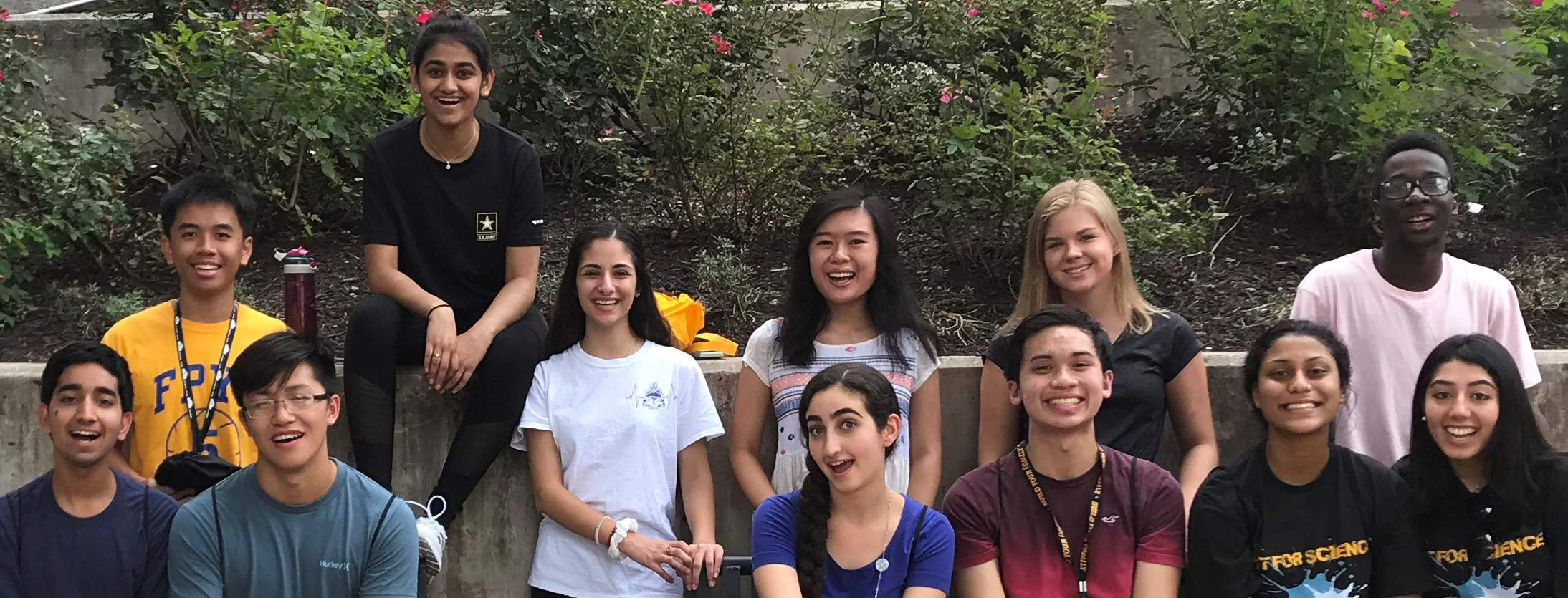 Students from the Honors Freshman Research Institute pose for a photo