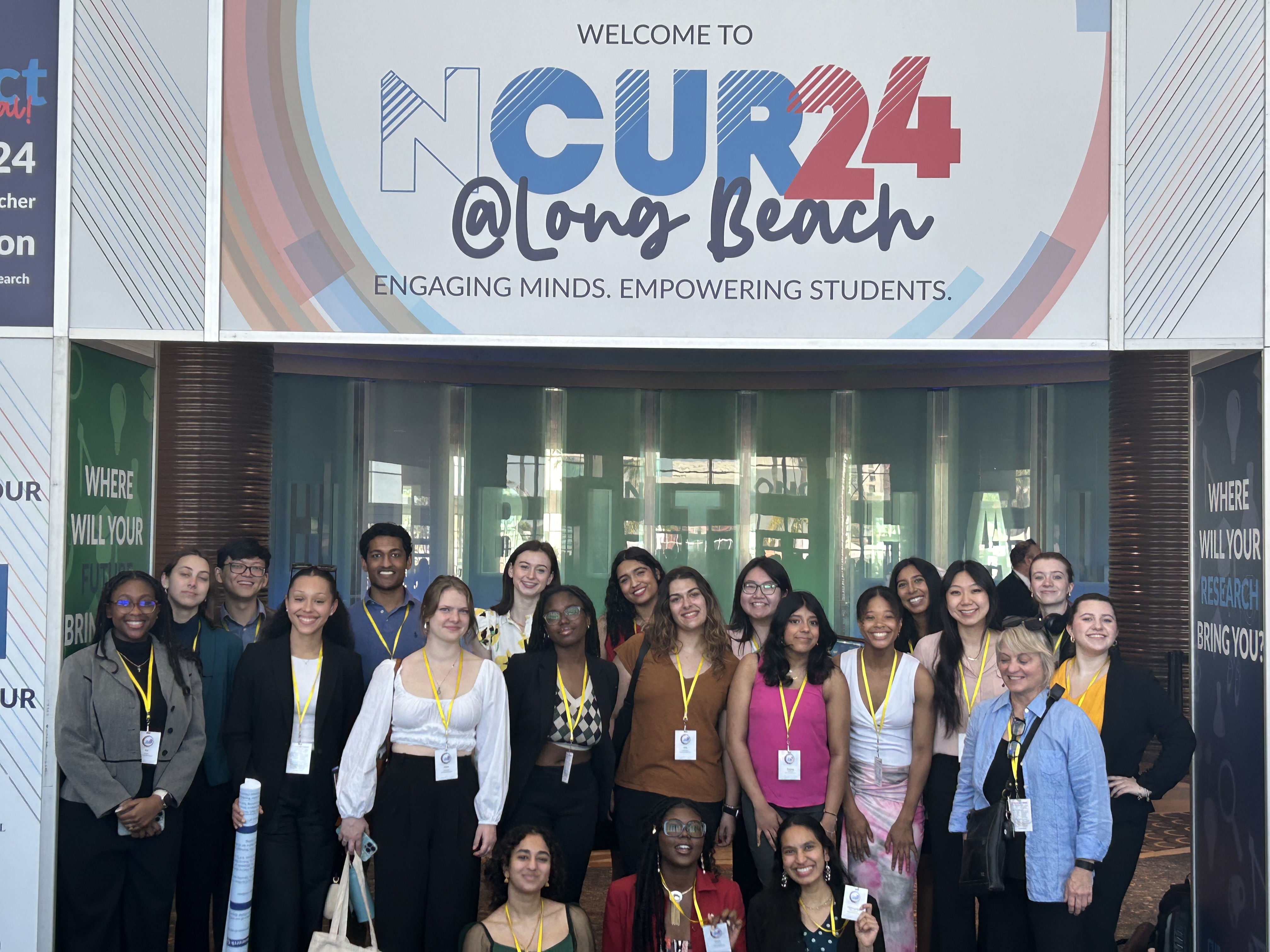 A group photo of twenty Honors College students at the National Conference on Undergraduate Research in 2024