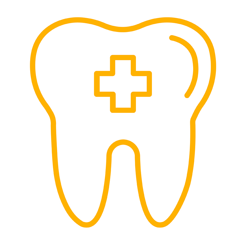 Icon: A tooth with a medical symbol on the inside